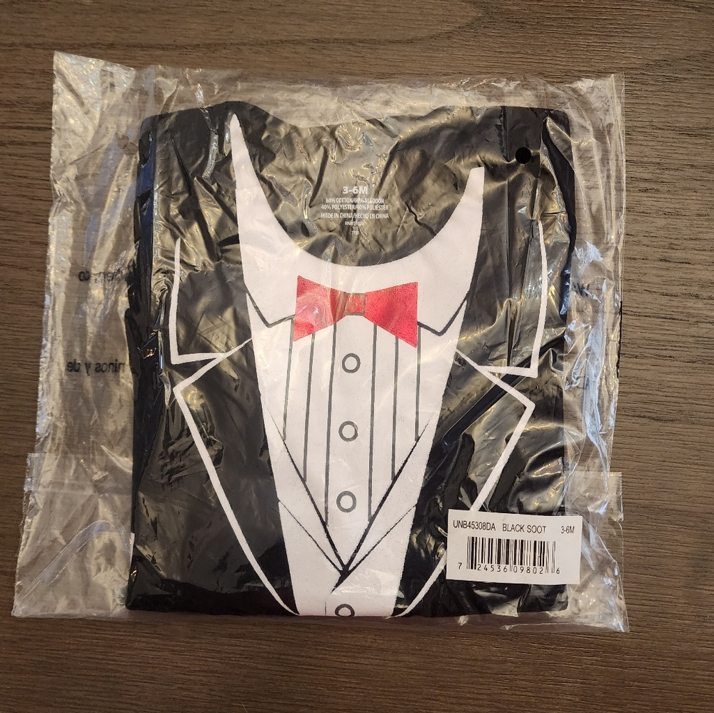 3-6 Months Baby Tuxedo Onesie / Jumper